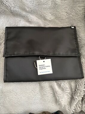 The Container Store Black Foldable Hanging Toiletry Organizer Pouch